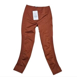 Fabletics Sync High Waisted Perforated 7/8 Burnt Brick NEW Seamless Leggings